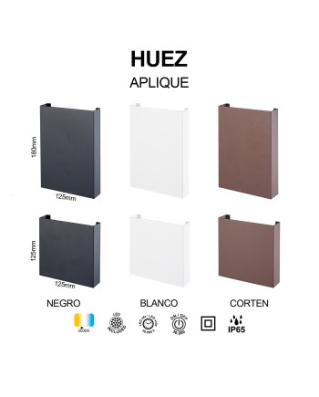 HUEZ * APLIQUE LED IP65 5W 3000K NEGRO